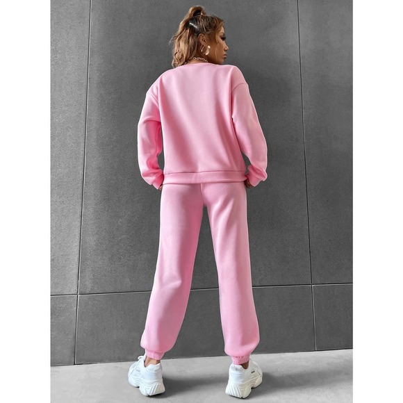 2 piece set: Drop Shoulder Sweatshirt & Sweatpants gray - Picture 5 of 13